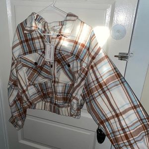 Cropped Flannel Jacket NWT